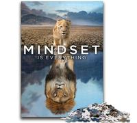 Puzzles 1000 Pieces for Adults Mindset Is Everything Lion Brain Intelligence Challenge Addictive Toys Birthday Present, Gifts, Wall Art 26x38cm
