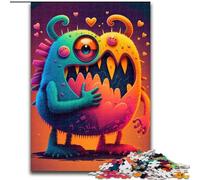 Puzzles 1000 Pieces for Adults Monster Love Hearts Made of Wood, Perfect Christmas & New Year Gift, 50x75cm for Home Decor, Brain Training