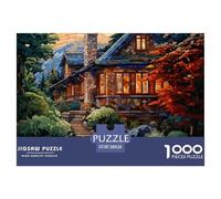 。 Puzzles 1000 Pieces for Adults -Mountain Village Cottage - Fun Educational Games Beautiful 1000 Piece Decoration Puzzle (forest)38x26cm/1000pcs
