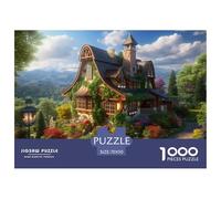 Puzzles 1000 Pieces for Adults Mountain Village Cottage 。 Puzzles for Adults 1000 Piece -Flower Group- 1000 Piece Puzzle Educational Games Beautiful Decoration Puzzle 70x50cm/1000pcs
