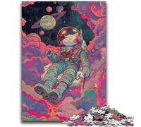 Puzzles 1000 Pieces for Adults Music Astronaut Cat Educational Family Game Is Ideal As Gifts for The Whole Family for 14+ 26x38cm