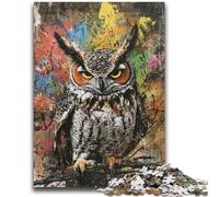 Puzzles 1000 Pieces for Adults Mysterious Owl for And 14 Years And over Interesting Stress Reduction Gifts for Friends And Family 26x38cm