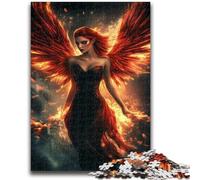 Puzzles 1000 Pieces for Adults Mysterious Phoenix Girl Teenager Jigsaw,Brain Intelligence Challenge Addictive Toys for Home Decoration (26x38cm)