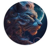 Puzzles 1000 Pieces for Adults Mystical Moon Cats Round Cardboard Jigsaw Challenging Brain Teaser,Family Activity,Home Decor, 67.5x67.5 cm