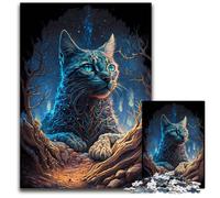 Puzzles 1000 Pieces for Adults Mystical Savannah Cat Impossible Jigsaw Puzzles for Adults DIY Home Decor Gift, Brain Teaser Game 50x75CM/19.68x29.52inch