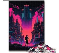 Puzzles 1000 Pieces for Adults Neon Cities Impossible Jigsaw Puzzles for Adults Challenging Brain Teaser, Family Activity, Home Decor, size 50x75cm