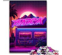 Puzzles 1000 Pieces for Adults Neon Retro Landscape Jigsaw Puzzles Challenging Brain Teaser for Teenager, Family Game Night Fun (Szie 50x75 cm)