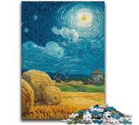 Puzzles 1000 Pieces for Adults Night Sky Wheat Field Puzzles for Teenagers,Stress Reliever Staycation Kill Time Enhance Love between Couples (75x50cm)