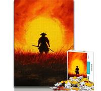 Puzzles 1000 Pieces for Adults Ninja Warrior at Sunset 1000 Pieces for Adults,Brain Intelligence Challenge Addictive Toys for Home Decoration (size 75x50cm)