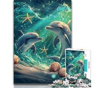 Puzzles 1000 Pieces for Adults Ocean Dolphin Adult Puzzles,Staycation Kill Time with Fully Interlocking Randomly Shaped Pieces (size 75x50cm)