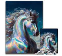 Puzzles 1000 Pieces for Adults Opal Horse Portrait Jigsaw Puzzles Challenging Brain Teaser Family Activity Home Decor 1000 PCS(38x26cm)