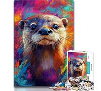 Puzzles 1000 Pieces for Adults Otter Baby Teenager Jigsaw,Brain Intelligence Challenge Addictive Toys for Home Decoration 26x38cm