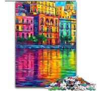 Puzzles 1000 Pieces for Adults Painting of Napoli Italy Waterfront, Educational Games Home Decoration Is Ideal As A Gift for The Whole Family (Size 50x75cm)