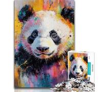 Puzzles 1000 Pieces for Adults Panda Oil Painting Adult Jigsaw,Challenging Game Gifts for Is Ideal As A Gift for The Whole Family (size 75x50cm)