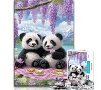Puzzles 1000 Pieces for Adults Panda on Vacation 1000 Pieces for Teenagers,is Ideal As Gifts for The Whole Family for Age 14 (size 75x50cm)