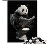 Puzzles 1000 Pieces for Adults Panda Sitting on The Toilet 1000 Piece Jigsaw Puzzles for Adults for Birthday Holiday Christmas 26X38CM