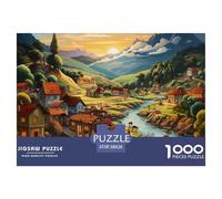 。 Puzzles 1000 Pieces for Adults -Paradise - Fun Educational Games Beautiful 1000 Piece Decoration Puzzle （Happy Valley）38x26cm/1000pcs