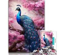 Puzzles 1000 Pieces for Adults Peacock And Cherry Blossom Teenager Jigsaw,Educational Games Home Decoration Birthday Present, Gifts, Wall Art (size 75x50cm)