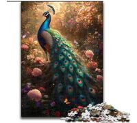 Puzzles 1000 Pieces for Adults Peacock Made of Wood, Interactive Family Game, Suitable for Ages 14+ size 50X75CM An for Christmas Or Birthdays