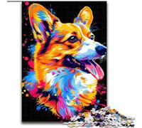 Puzzles 1000 Pieces for Adults Pembroke Welsh Corgi Dog Made of Wood, Making It A Great Gift for Family Fun 50x75cm for Home Decor, Brain Training