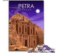 Puzzles 1000 Pieces for Adults Petra Jordan Travel Poster Suitable for People Aged 14 And Above Educational Game Challenge Toy Gift For Birthdays (38x26cm) 1000pcs