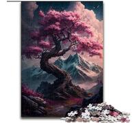 Puzzles 1000 Pieces for Adults Pink Cherry Blossom Tree Jigsaw Puzzle Made of Wood,Family Interaction & Brain Challenge, Family Activity Challenge 1000pcs(50x75cm)