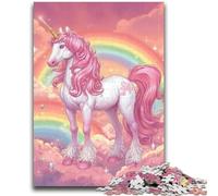 Puzzles 1000 Pieces for Adults Pink Unicorn Adult Puzzles,learning Educational for Is Ideal As A Gift for The Whole Family (26x38cm)