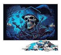 Puzzles 1000 Pieces for Adults Pirate Skeleton Wooden Jigsaw Puzzles Family Interactive Game, Craft Gift with Colorful Artwork 50x75CM/19.68x29.52inch