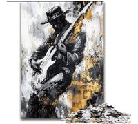 Puzzles 1000 Pieces for Adults Playing Guitar Oil Painting, Suitable for Ages 14 And Up Home Decor Deal As Gifts for The Whole Family (Size 50x75cm)