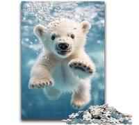 Puzzles 1000 Pieces for Adults Polar Bear Underwater Teenager Jigsaw,Brain Intelligence Challenge Addictive Toys for Home Decoration (26x38cm)