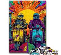Puzzles 1000 Pieces for Adults Pop-art Riding A Motorcycle Brain Intelligence Challenge Addictive Toys Funny Gift for Ages 14+ 50x75cm