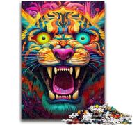 Puzzles 1000 Pieces for Adults Psychedelic Animal Tiger Jigsaw,Challenging Game Toys Wall Decoration Unique Birthday And Xmas Gifts (26x38cm)