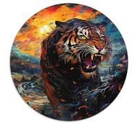 Puzzles 1000 Pieces for Adults Psychedelic Animal Tiger Paper Jigsaw Educational Activity for Cognitive Skills Cognitive Skill Improvement (67.5x67.5cm)