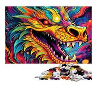 Puzzles 1000 Pieces for Adults Psychedelic Art Dragon Impossible Jigsaw Puzzles for Adults DIY Home Decor Gift, Brain Teaser Game 26X38CM/10.23x14.96inch