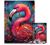 Puzzles 1000 Pieces for Adults Psychedelic Art Flamingo cardboard Jigsaw Puzzles for Adults Interactive Family Game, Brain Challenge, Educational Toy 26X38CM/10.23x14.96inch