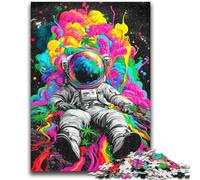 Puzzles 1000 Pieces for Adults Psychedelic Astronaut Relax Games Educational Game for Birthday, Chrismas for And Age 14 Years Up 26x38cm