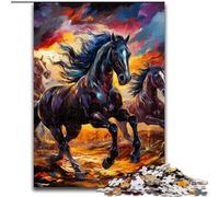 Puzzles 1000 Pieces for Adults Psychedelic Colored Horses Puzzle Perfect for Family Fun on Christmas, Thanksgiving, Birthdays & Easter (size : 50x75cm)