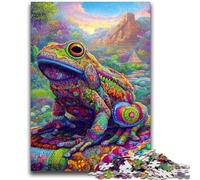 Puzzles 1000 Pieces for Adults Psychedelic Frog Brain Teaser Game Educational Game for Birthday, Chrismas for for Age 14 50x75cm