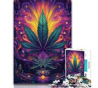Puzzles 1000 Pieces for Adults Psychedelic Leaves Teenager Puzzles,Game Toys Every Piece Is Unique - Challenging Family Fun Game (size 38x26cm)