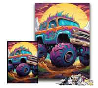 Puzzles 1000 Pieces for Adults Psychedelic Truck Jigsaw Puzzles for Adults Size 26x38cm Brain Teaser, Adult Game, Family Interactive Activity
