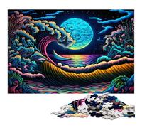 Puzzles 1000 Pieces for Adults Psychedelic Waves Impossible Jigsaw Puzzles for Adults DIY Home Decor Gift, Brain Teaser Game 26X38CM/10.23x14.96inch