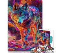 Puzzles 1000 Pieces for Adults Psychedelic Wolf Teenager Jigsaw,Educational Games Home Decoration Birthday Present, Gifts, Wall Art (size 75x50cm)