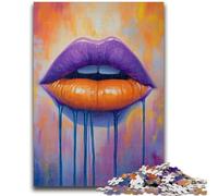 Puzzles 1000 Pieces for Adults Purple Lips Teenager Jigsaw,Brain Intelligence Challenge Addictive Toys for Home Decoration (26x38cm)