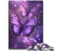 Puzzles 1000 Pieces for Adults Purple Magic Butterfly Brain Intelligence Challenge Addictive Toys Birthday Present, Gifts, Wall Art 50x75cm