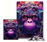 Puzzles 1000 Pieces for Adults Purple Monkey Wooden Jigsaw Puzzles 50x75 cm Perfect for Birthday, Christmas