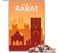 Puzzles 1000 Pieces for Adults Rabat Morocco, Challenging Game Toys Wall Decoration Unique Birthday And Xmas Gifts 50x75cm