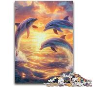Puzzles 1000 Pieces for Adults Rainbow Dolphin Jigsaw,Challenging Game Toys Wall Decoration Unique Birthday And Xmas Gifts (26x38cm)