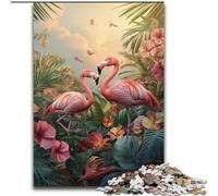 Puzzles 1000 Pieces for Adults Rainforest Flamingo Jigsaw Puzzles Made of Wood Relaxing Entertainment, Home Decor size 50X75CM