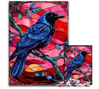 Puzzles 1000 Pieces for Adults Raven Stained Glass StylePuzzles for Adults for Home Decor Brain Training 1000 PCS(38x26cm)