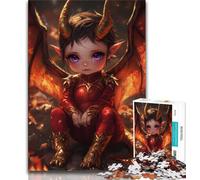 Puzzles 1000 Pieces for Adults Red Dragon Girl 1000 Pieces for Adults,Vibrant And Unique Design Relaxing & Challenging Puzzle Experience (size 75x50cm)